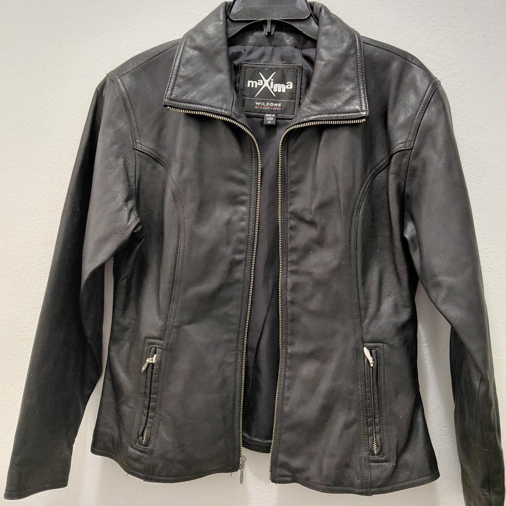 Maxima Women's Black Leather Jacket